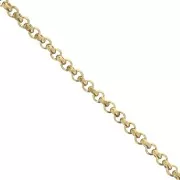2.3mm Stainless steel 316L Jaseron mesh chain - closed ring - Gold x50cm