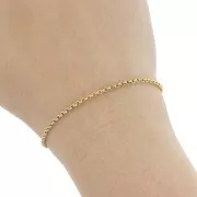 2.3mm Stainless steel 316L Jaseron mesh chain - closed ring - Gold x50cm