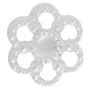 11mm 925 Sterling Silver Textured flower spacer for 3mm cabochon x1