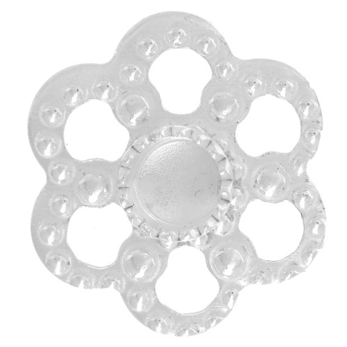 11mm 925 Sterling Silver Textured flower spacer for 3mm cabochon x1
