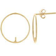 15mm 925 Sterling Silver round earstuds for half - gold plated x2|raw }}