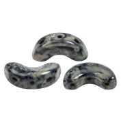 5x10mm Arcos® glass beads by Puca® - Black Stony Beige x10g|raw }}