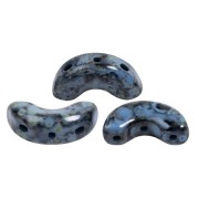 5x10mm Arcos® glass beads by Puca® - Black Stony Blue x10g|raw }}