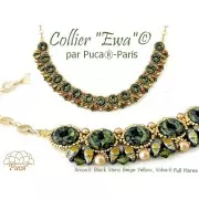 5x10mm Arcos® glass beads by Puca® - Black Stony Green x10g