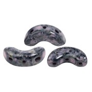 5x10mm Arcos® glass beads by Puca® - Black Stony Pink x10g|raw }}
