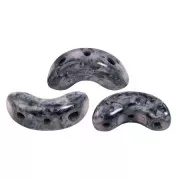 5x10mm Arcos® glass beads by Puca® - Black Stony Pink x10g