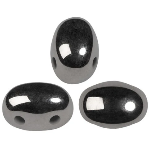 7x5mm Glass beads Samos® by Puca® - Full Chrome x10g
