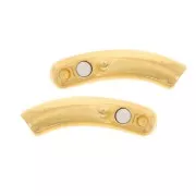 2-cylinder magnetic clasp for 5mm cord - Fine gold plated x1