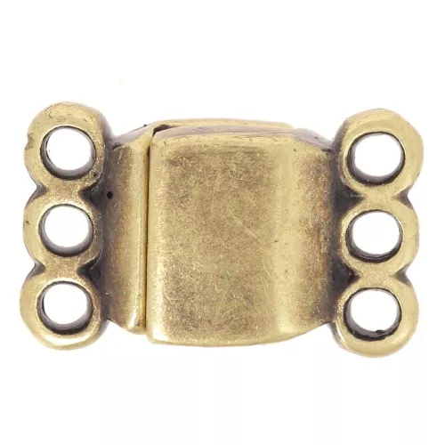 14x8.5mm 3-row magnetic clasp - Bronze x1