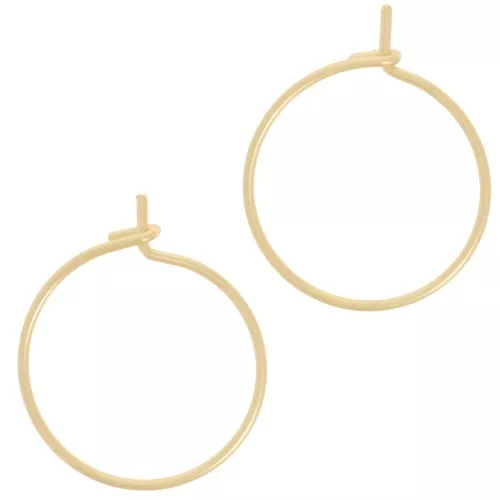 Créoles fine à décorer 18 mm - Wire 0.8 mm - Gilded with fine gold x20