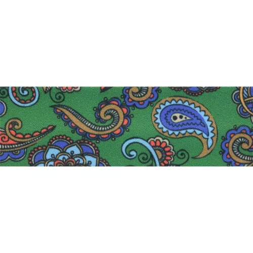 20mm polyester bias - Cashmere pattern - Dark green - Blue x1m