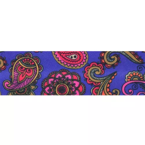 20mm polyester piping - Cashmere pattern - Royal blue - Red x1m