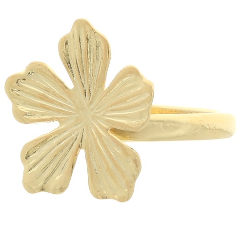 20mm Adjustable flower ring - Size 50 to 56 - Fine gold plated x1