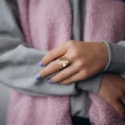 20mm Adjustable flower ring - Size 50 to 56 - Fine gold plated x1