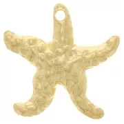 14mm Starfish Charm - Fine gold plated x1
