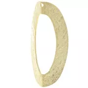 41x19mm Textured oval pendant with folded effect - Fine gold plated x1