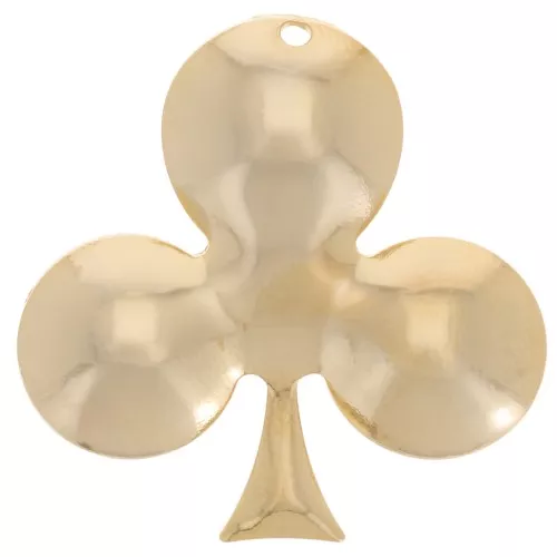 26x25mm Clover pendant - playing card Ace of clubs - Fine gold plated x1