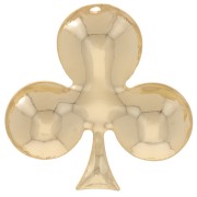 26x25mm Clover pendant - playing card Ace of clubs - Fine gold plated x1