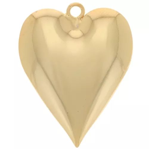 28x22mm Heart pendant - Ace of hearts playing card - Fine gold plated x1