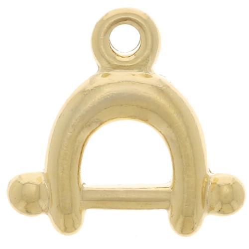 11.5x12mm Stirrup charm - Fine gold plated x1