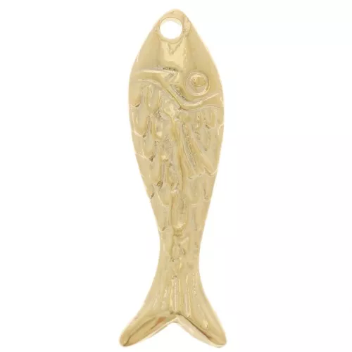 20x6mm Fish charm - Fine gold plated x1