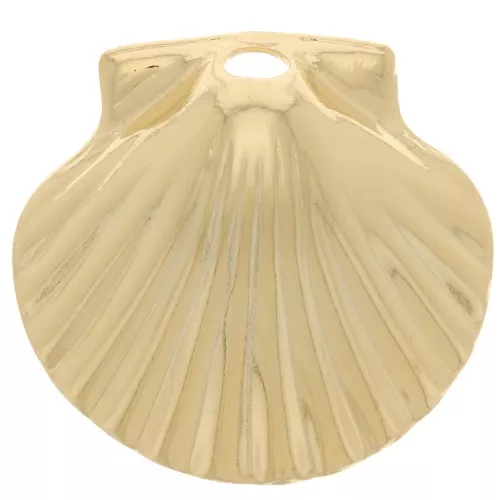 15x16mm Shell charm - Fine gold plated x1