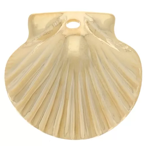 11x12mm Shell charm - Fine gold plated x1