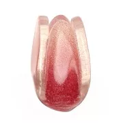 10x5.5mm plastic Tulip flower bead - Dark red x1