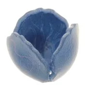 Perle fleur 14 mm en acrylique - Bleu foncé x1