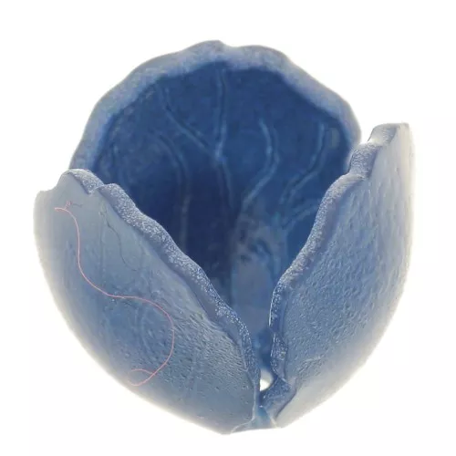 14mm acrylic flower bead - Dark blue x1