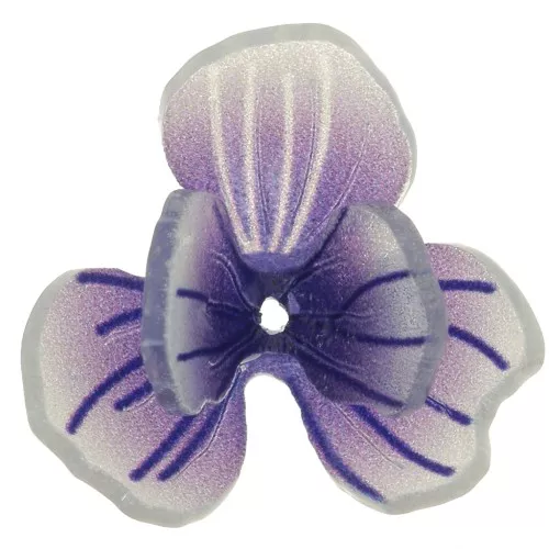 16x8mm Pansy flower bead in resin - Dark violet x1