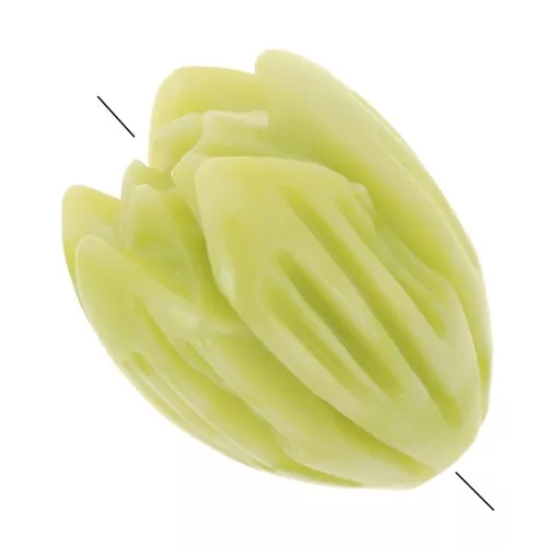 12x10mm synthetic Flower bud beads - Lime green x8