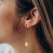 10x8mm synthetic Flower bud beads - Orange x8