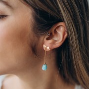 10x8mm synthetic Flower bud beads - Water green x8