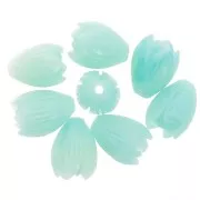 10x8mm synthetic Flower bud beads - Water green x8