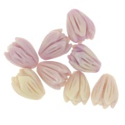 8.5x7mm synthetic Flower bud beads - Lilac x8