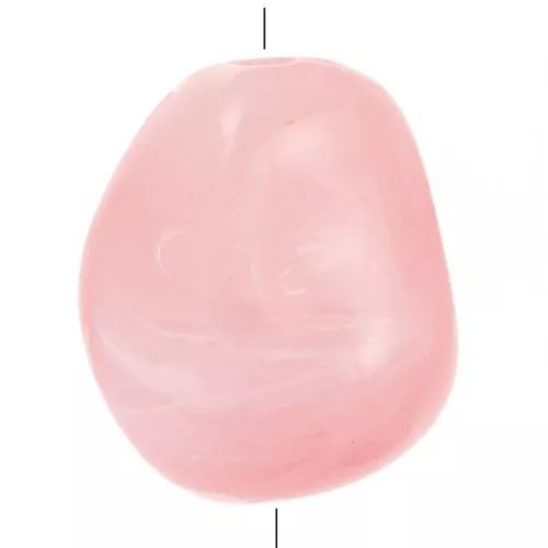 12x10mm Irregular nugget beads in acrylic - Light pink marbled x10