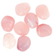12x10mm Irregular nugget beads in acrylic - Light pink marbled x10