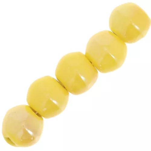 6.5mm Round ceramic beads - Yellow x20