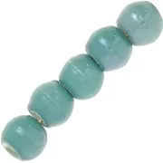 6.5mm Round ceramic beads - Teal blue x20