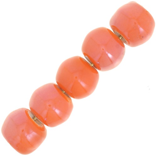 6.5mm Round ceramic beads - Orange x20