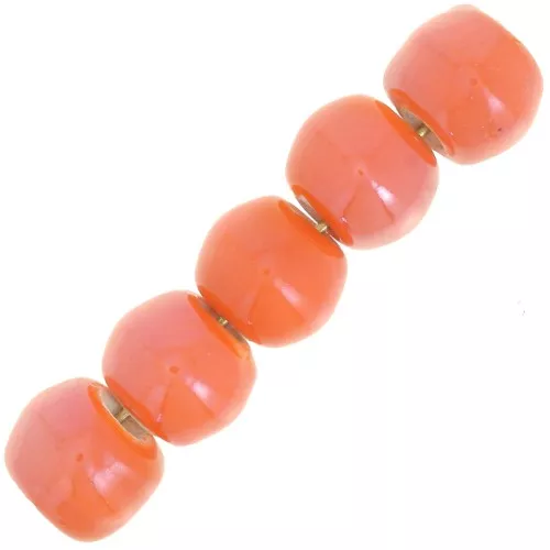 6.5mm Round ceramic beads - Orange x20