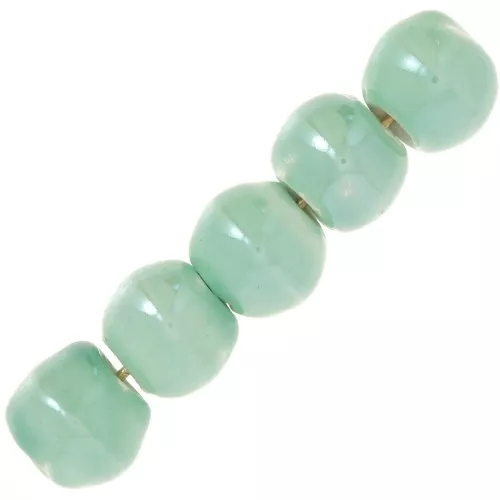 6.5mm Round ceramic beads - Water green x20