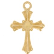 23x15mm Cross pendant with epoxy resin - Fine gold plated - Black x1