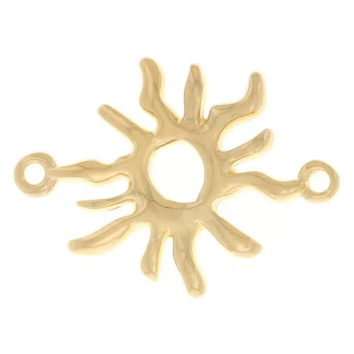 26x19mm Irregular sunburst spacer - Fine gold plated x1