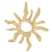 32x28mm Irregular sun pendant - Fine gold plated x1