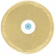 23mm Round irregular epoxy resin eye pattern pendant - Fine gold plated x1