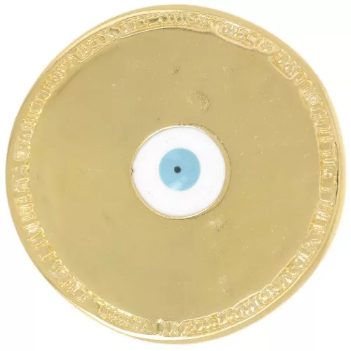 23mm Round irregular epoxy resin eye pattern pendant - Fine gold plated x1