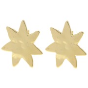 30x27mm irregular Sunburst earstuds - Fine gold plated x2|raw }}