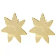 30x27mm irregular Sunburst earstuds - Fine gold plated x2